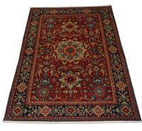 Tapis oriental - 205 x 139 cm - rouge foncé