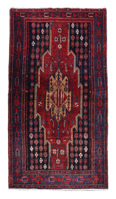 Gabbeh Teppich - Loribaft Perser 243 x 133 cm - rot