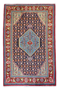 Tapis persan - Nomadic - 203 x 137 cm - bleu foncé