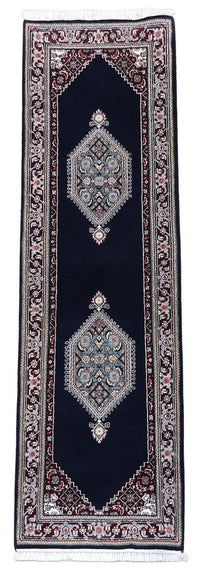 Tapis de couloir Tapis persan - Bidjar - 253 x 79 cm - bleu foncé