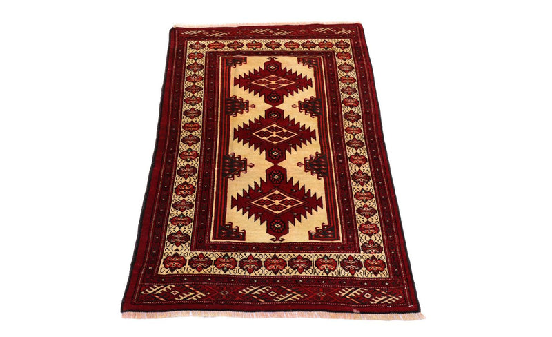 Afghan Teppich 127 x 89 cm - dunkelrot