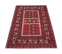 Tapis afghan - 244 x 157 cm - rouge