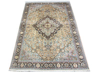 Tapis en soie - Soie du Cachemire - 290 x 185 cm - bleu