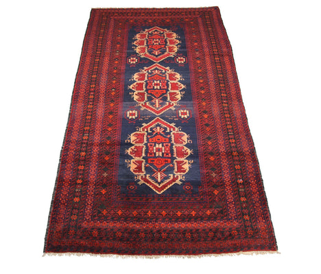 Belutsch Teppich 294 x 142 cm - blau