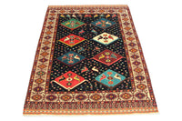 Tapis Turkaman carré  - 158 x 132 cm - bleu