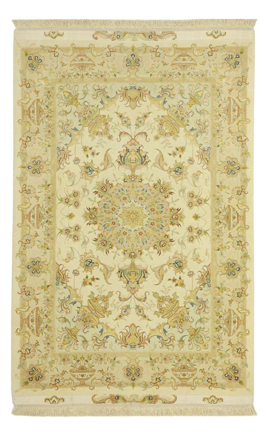 Perserteppich - Täbriz - Premium - Seidenkette - 160 x 97 cm - sand