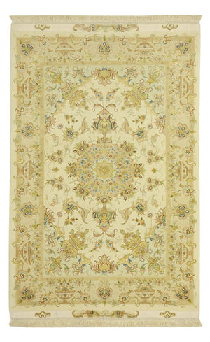 Perserteppich - Täbriz - Premium - Seidenkette - 160 x 97 cm - sand