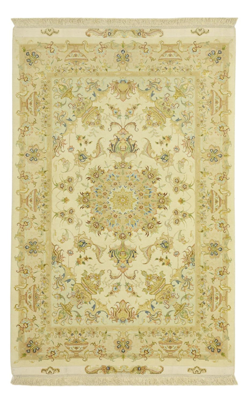 Perserteppich - Täbriz - Premium - Seidenkette - 160 x 97 cm - sand