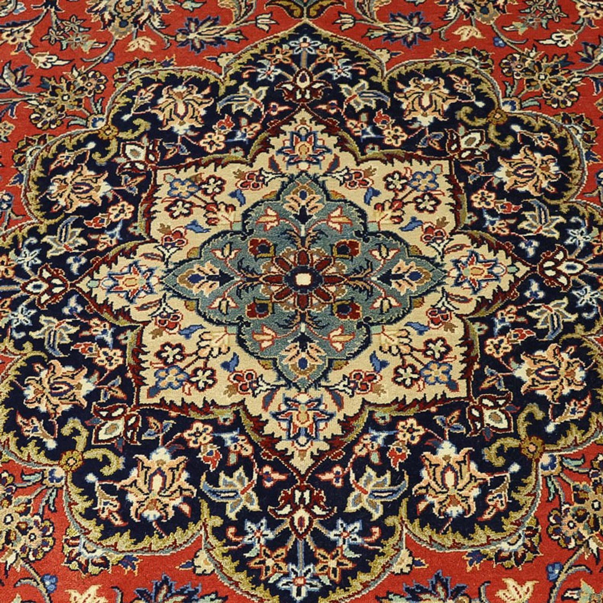 Perserteppich - Ghom - Royal - Seidenkette - 220 x 141 cm - rot