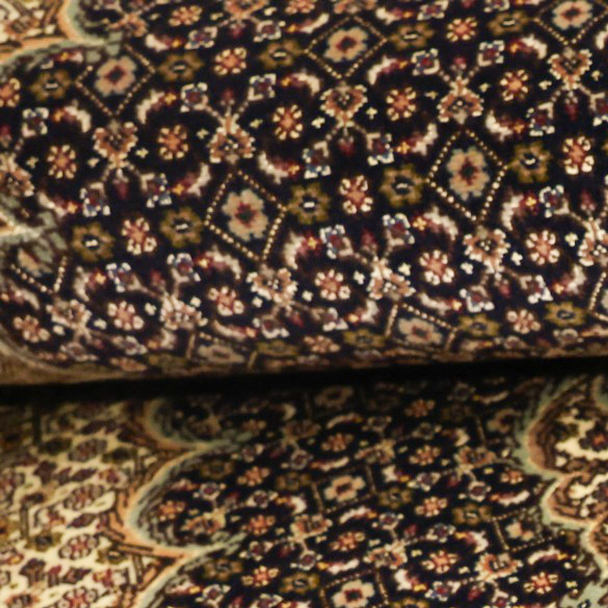 Perserteppich - Täbriz - Royal - Seidenkette - 159 x 98 cm - dunkelbeige