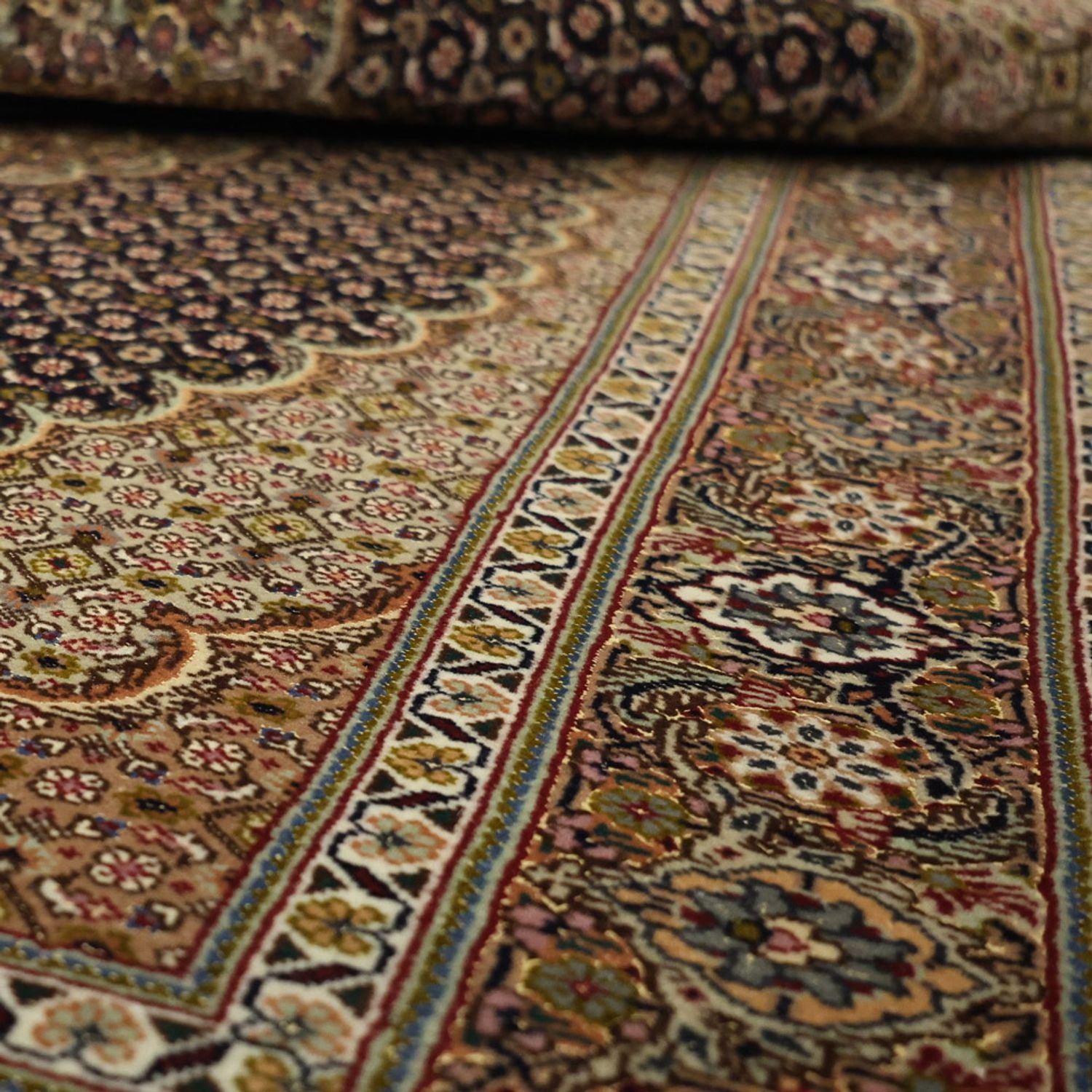 Perserteppich - Täbriz - Royal - 150 x 99 cm - dunkelbeige