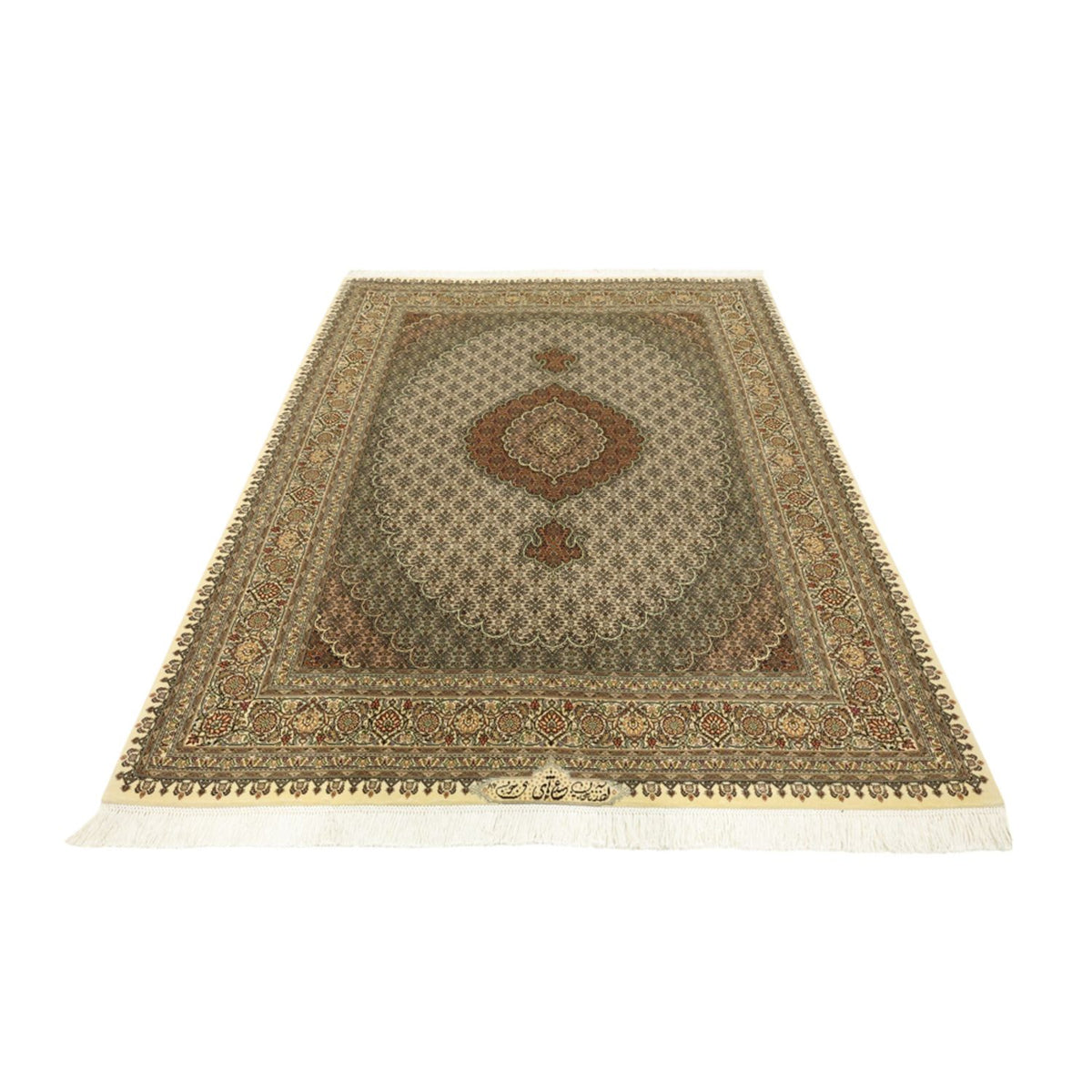 Perserteppich - Täbriz - Royal - Royal - 197 x 154 cm - dunkelbeige