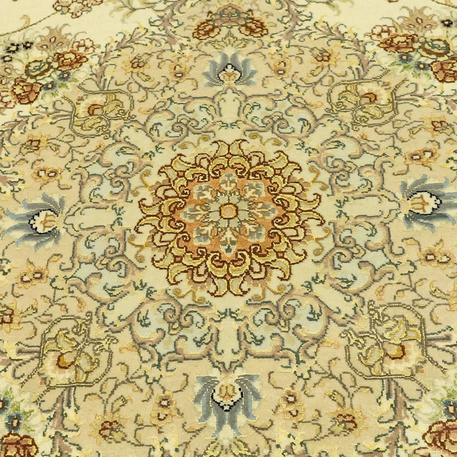 Perserteppich - Täbriz - Premium - Seidenkette - 206 x 145 cm - beige