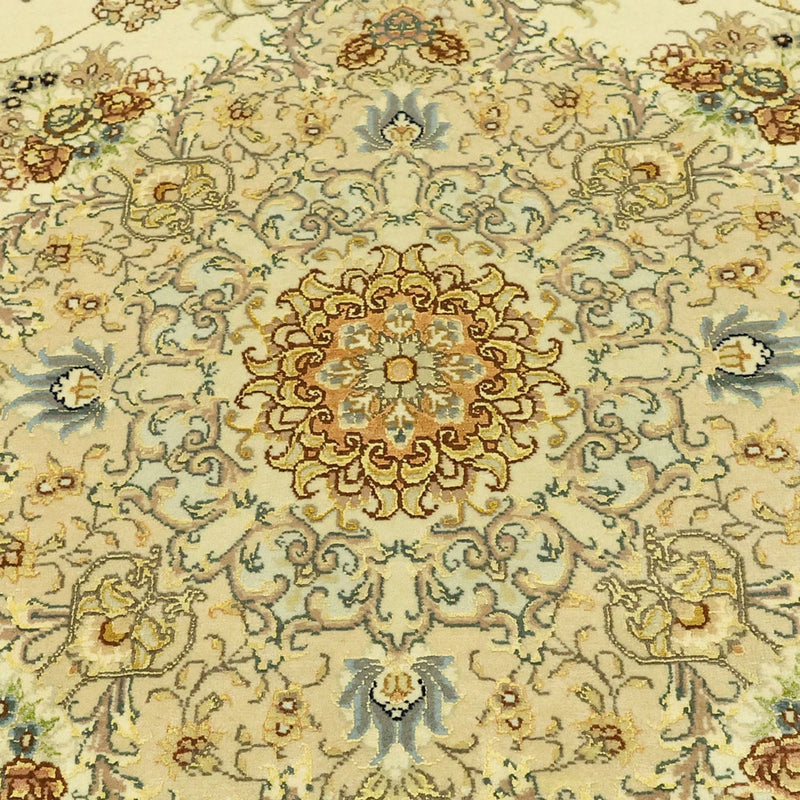 Perserteppich - Täbriz - Premium - Seidenkette - 206 x 145 cm - beige