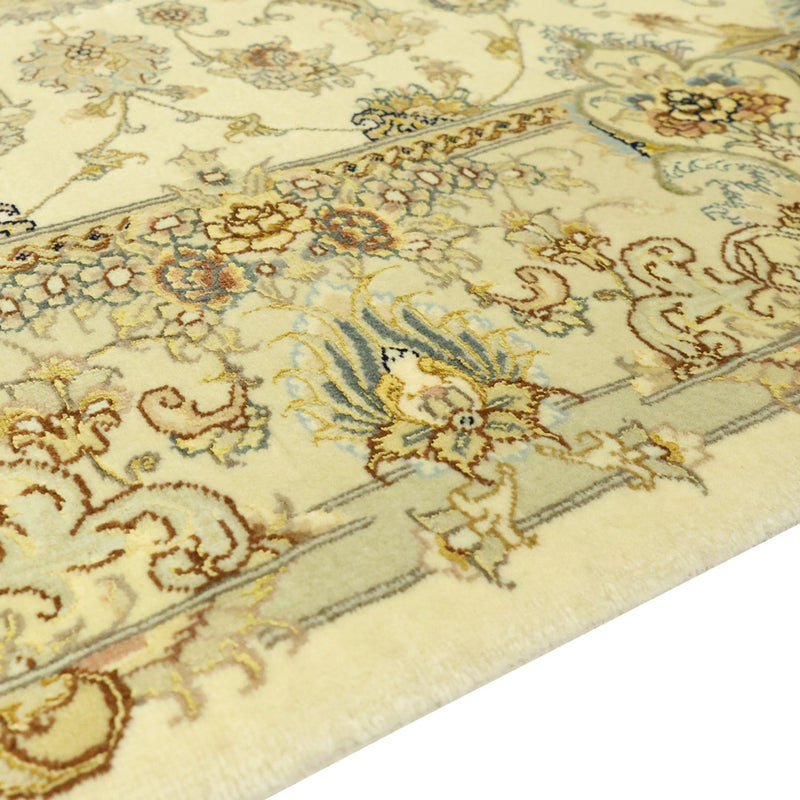 Perserteppich - Täbriz - Premium - Seidenkette - 206 x 145 cm - beige