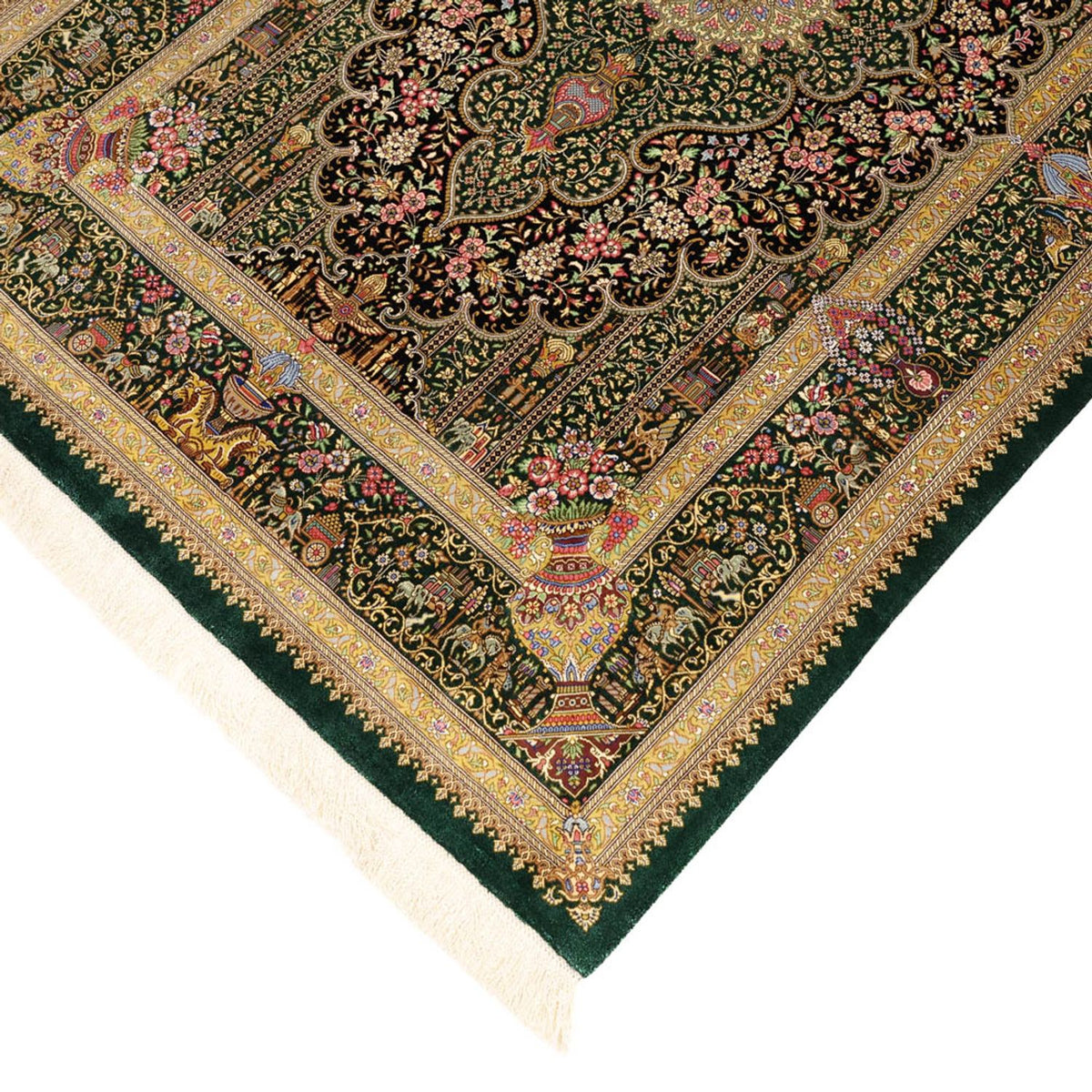 Perserteppich - Ghom - Royal - 156 x 99 cm - dunkelbeige