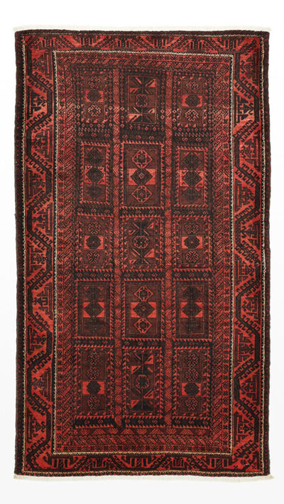 Belutsch Teppich 117x205cm - Orientteppich - dunkelrot