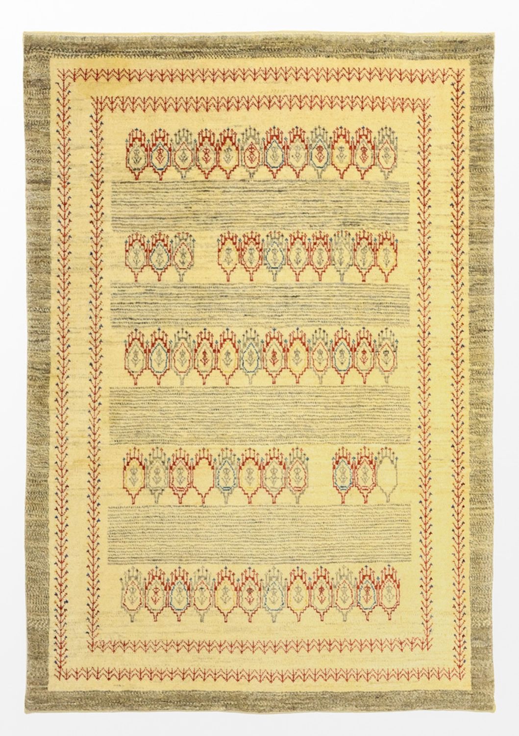Gabbeh Teppich - Kaschkuli Perser - 125 x 87 cm - beige