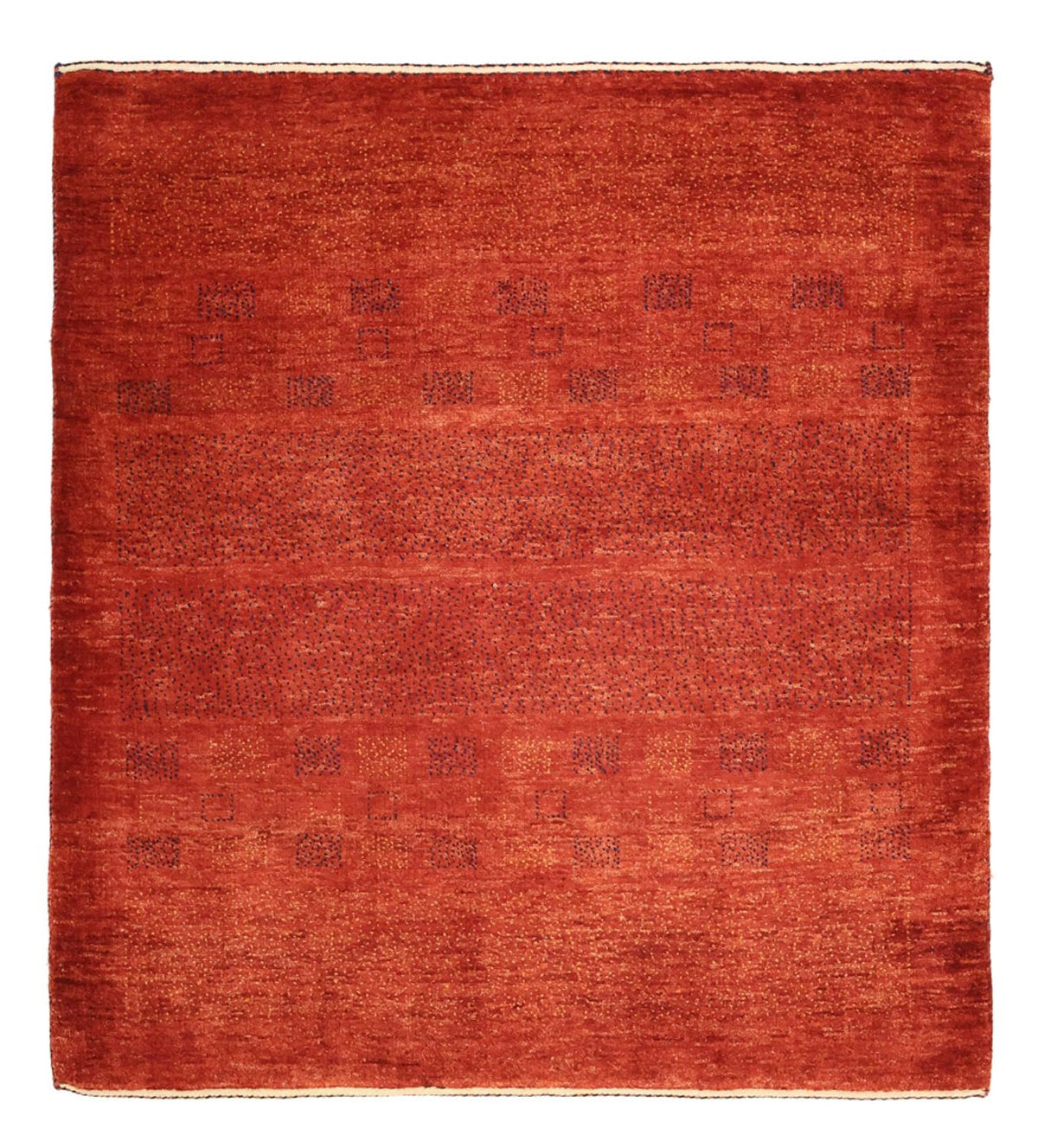 Gabbeh Teppich - Kaschkuli Perser quadratisch  - 112 x 101 cm - dunkelrot