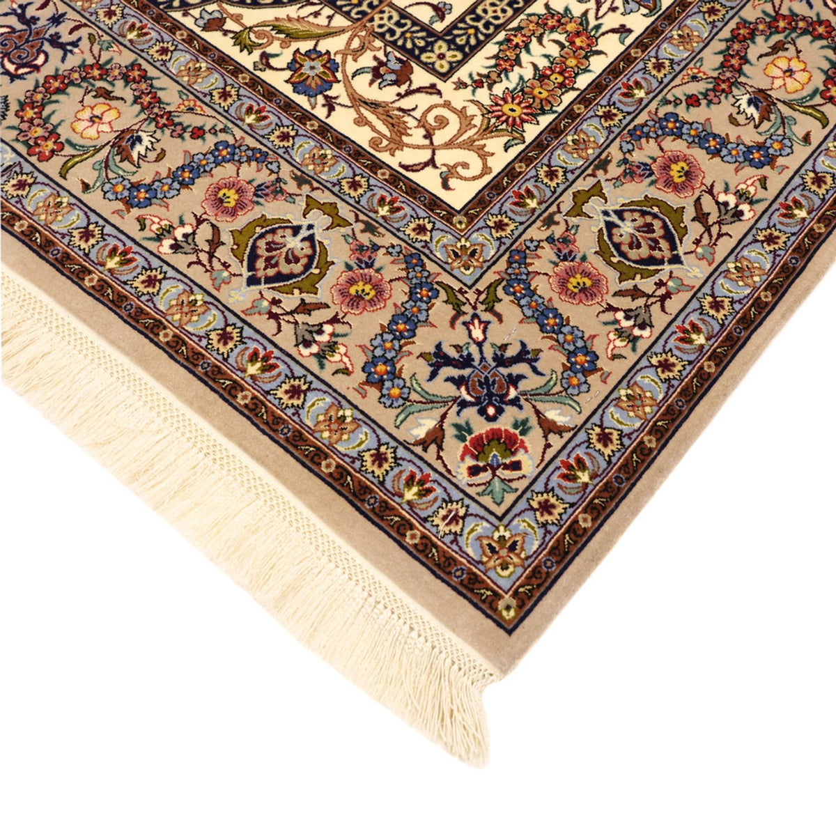 Perserteppich - Isfahan - Premium - Seidenkette - 171 x 111 cm - beige