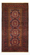 Belutsch Teppich 101x188cm - Orientteppich - dunkelrot - Läufer / Dunkelrot / 101 x 188 cm Läufer