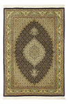 Täbriz - 50 Raj Teppich 102x146cm - Perserteppich - dunkelgrün - Rechteckig / Dunkelgrün / 102 x 146 cm Rechteckig