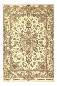 Tapis persan - Tabriz - Royal - Chaîne de soie - 219 x 148 cm - beige