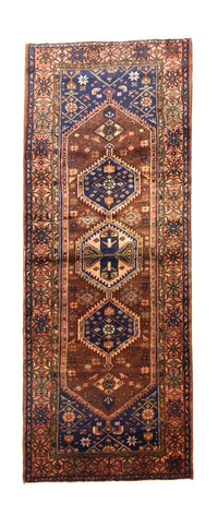 Tapis de couloir Tapis persan - Nomadic - 303 x 115 cm - bleu