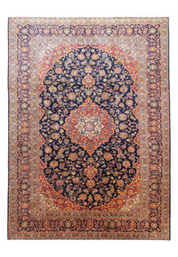 Tapis persan - Keshan - 396 x 287 cm - bleu