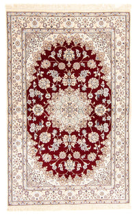 Tapis persan - Nain - Royal - 241 x 153 cm - rouge foncé