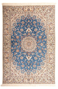 Tapis persan - Nain - Premium - 233 x 156 cm - bleu foncé