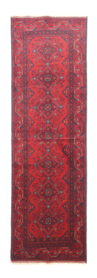 Afghan Teppich - Kunduz 299 x 86 cm - dunkelrot