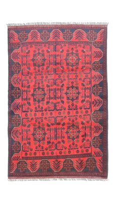 Afghan Teppich - Kunduz 191 x 121 cm - dunkelblau