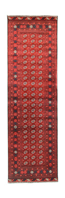 Afghan Teppich - Buchara 293 x 87 cm - dunkelrot