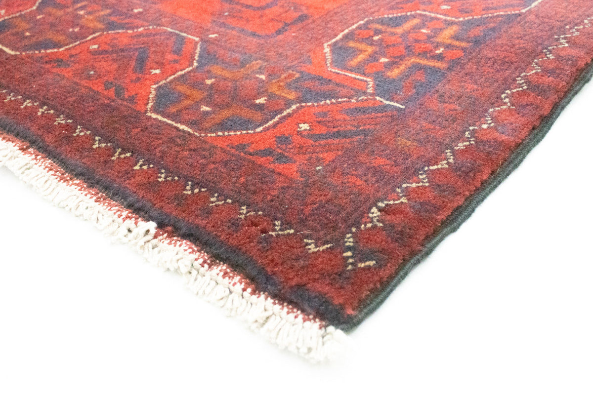 Afghan Teppich - Kunduz 287 x 83 cm - dunkelrot