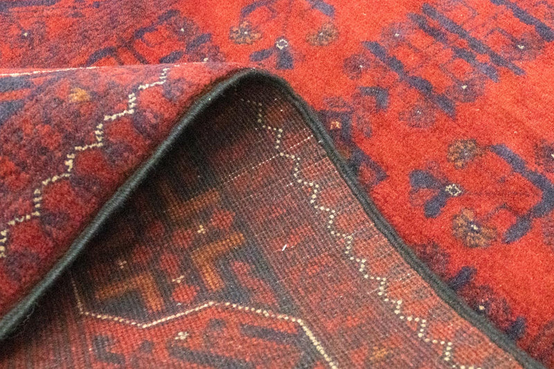 Afghan Teppich - Kunduz 287 x 83 cm - dunkelrot