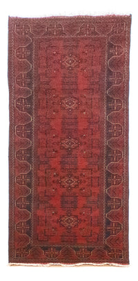 Tappeto corsia Tappeto afgano - Kunduz - 285 x 80 cm - rosso