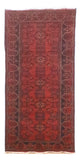 Tappeto corsia Tappeto afgano - Kunduz - 285 x 80 cm - rosso