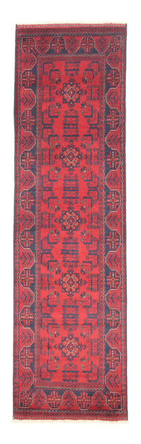 Tappeto corsia Tappeto afgano - Kunduz - 297 x 79 cm - rosso