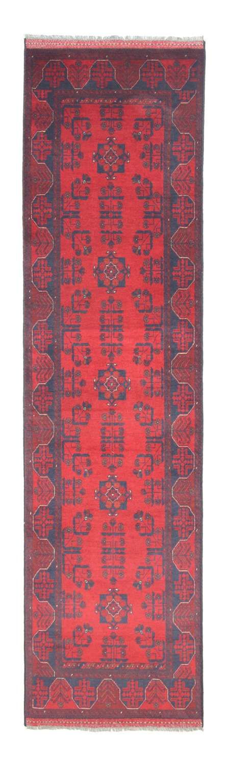 Afghan Teppich - Kunduz 289 x 77 cm - rot