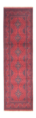 Afghan Teppich - Kunduz 296 x 84 cm - dunkelrot