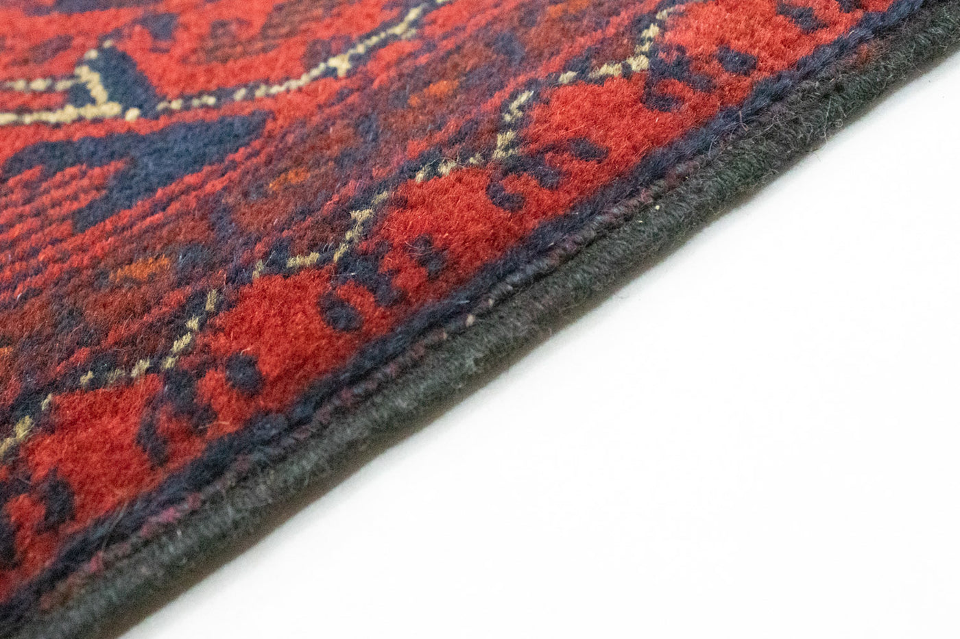 Afghan Teppich - Kunduz 296 x 84 cm - dunkelrot