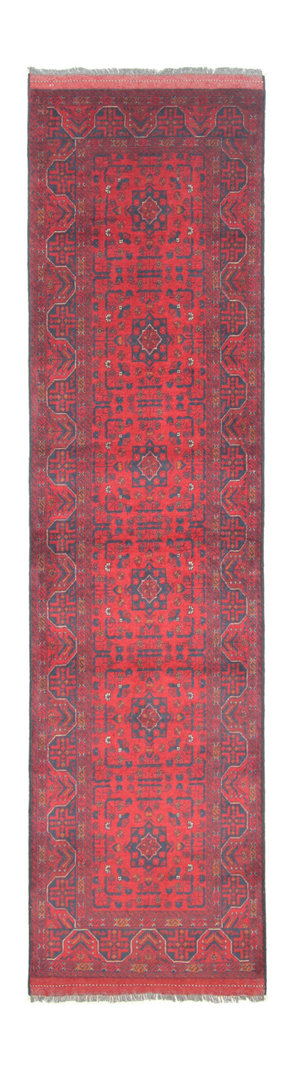 Afghan Teppich - Kunduz 297 x 74 cm - rot