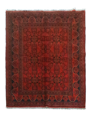 Afghan Teppich - Kunduz 193 x 151 cm - rot