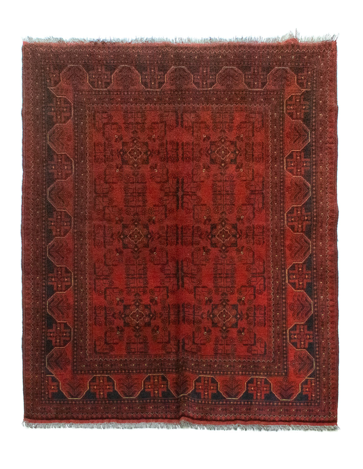 Afghan Teppich - Kunduz 193 x 151 cm - rot