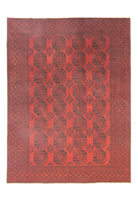 Tapis afghan - Filpa - 345 x 256 cm - rouge foncé