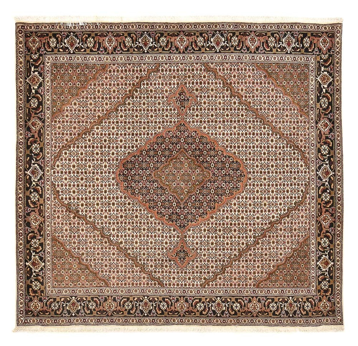 Perserteppich - Täbriz - Royal quadratisch  - 206 x 202 cm - hellbraun