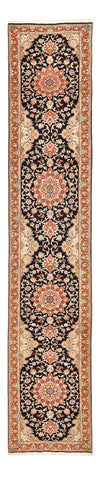 Tapis de Tabriz - 50 rangs Tapis 75x380cm - Tapis persan - bleu foncé - Tapis de couloir / Bleu foncé / 75 x 380 cm Tapis de couloir