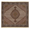 Tapis de Tabriz - 40 rangs Tapis 200x203cm - Tapis persan - marron - Carré / Marron / 200 x 203 cm Carré