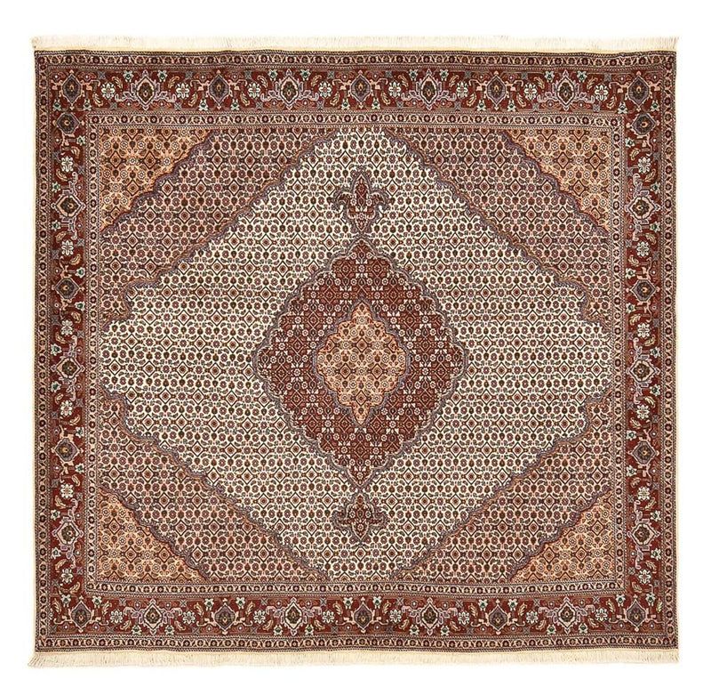 Perserteppich - Täbriz - Royal quadratisch  - 204 x 198 cm - hellbraun